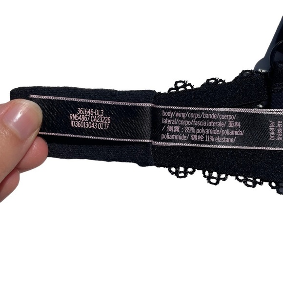 Victoria’s Secret bralette black lace underwire unpadded large - Picture 8 of 8